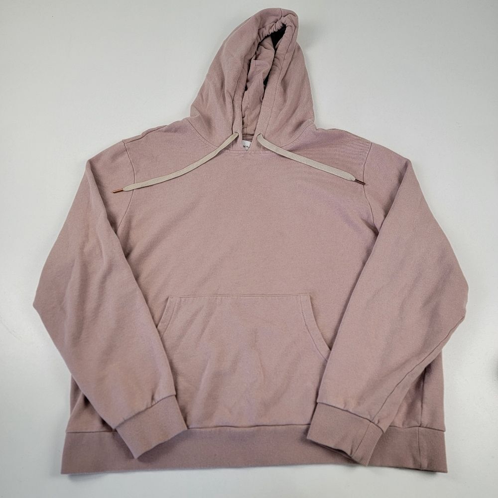 Melrose Place Garment Dyed Pink Rose Hoodie Unisex Size 2XL Pull Over Drawstring